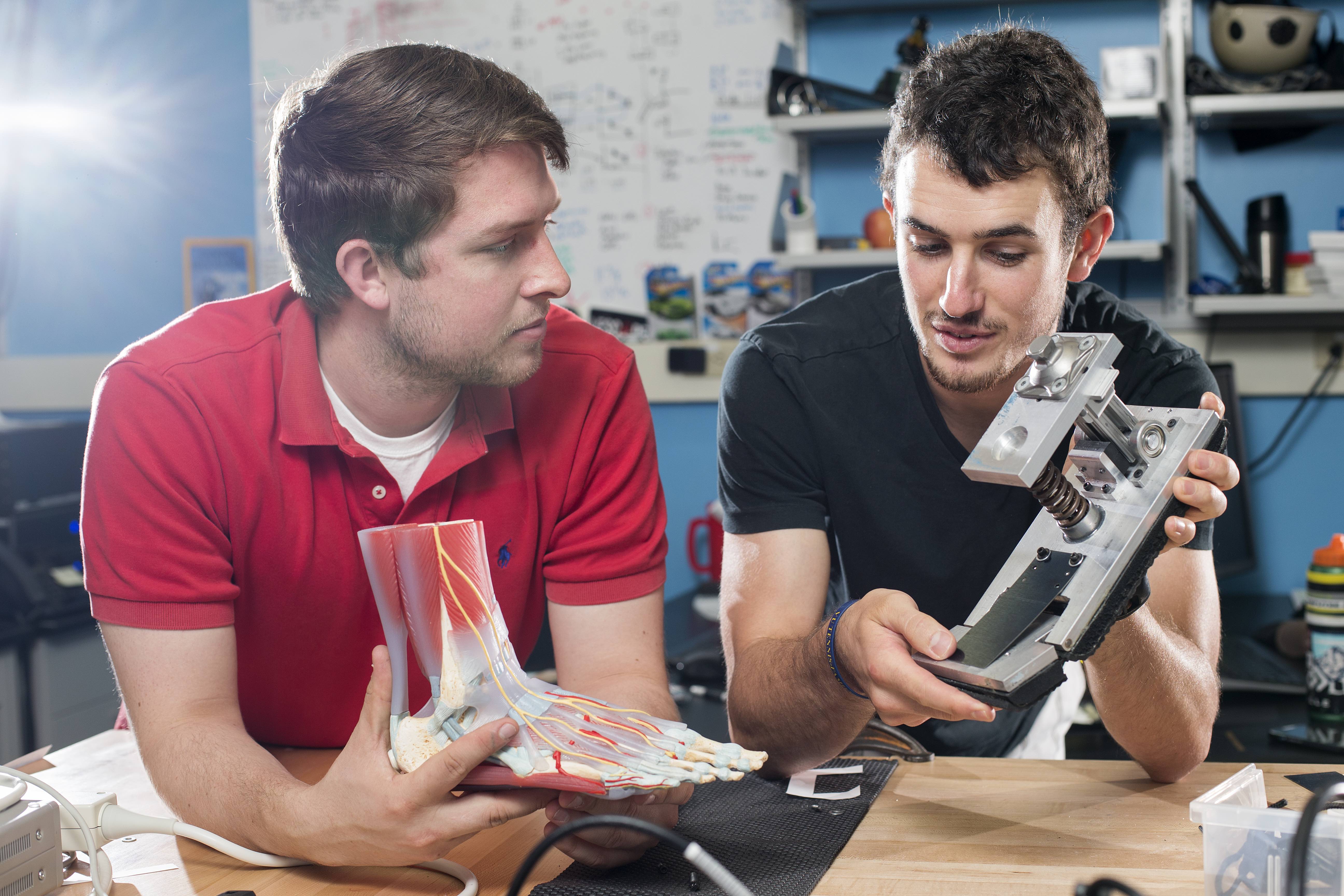 Karl Zelik and research lab members. Lab member photos in research setting (research "action" shots, and also a group photo). The lab consists of 6 members, including the PI. Photos will be used on the lab website (lab.vanderbilt.edu/zelik/) and for publications, including an upcoming Research & Innovation article in which our research will be featured (external publication). Photos by Joe Howell