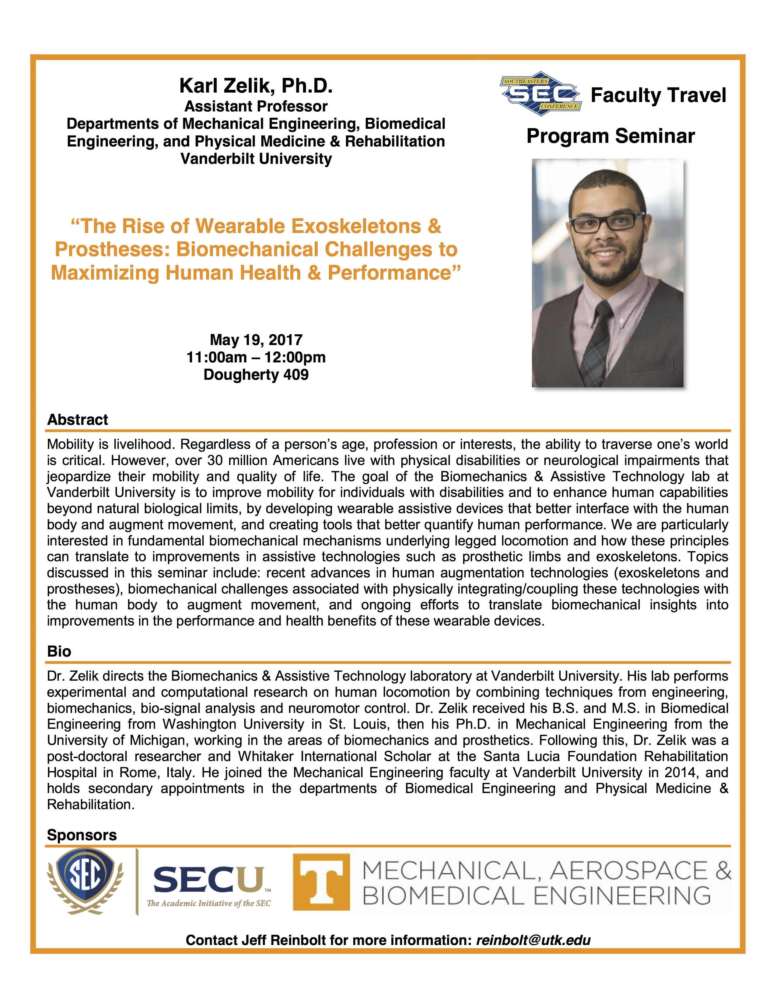 Karl Zelik Seminar Flyer